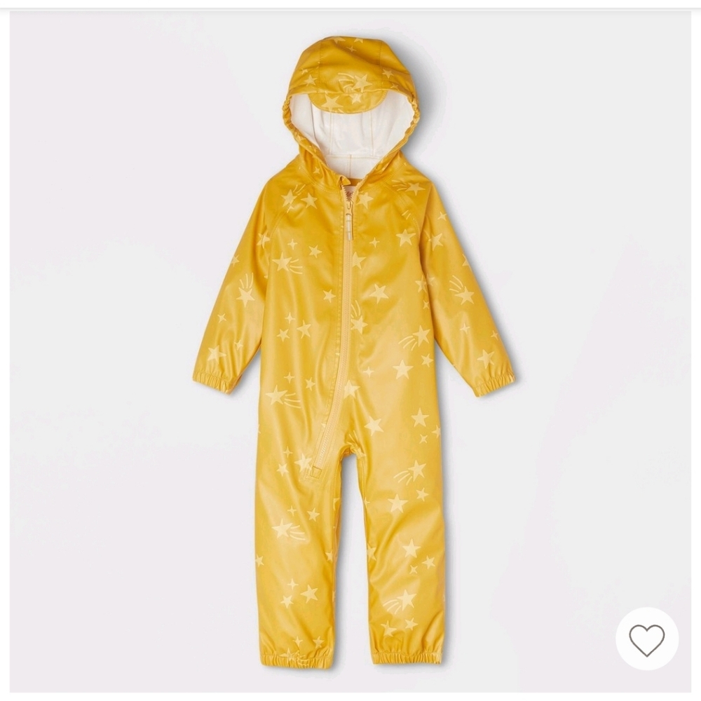 Cat & Jack Toddler Star Long Sleeve Rain Suit - Yellow